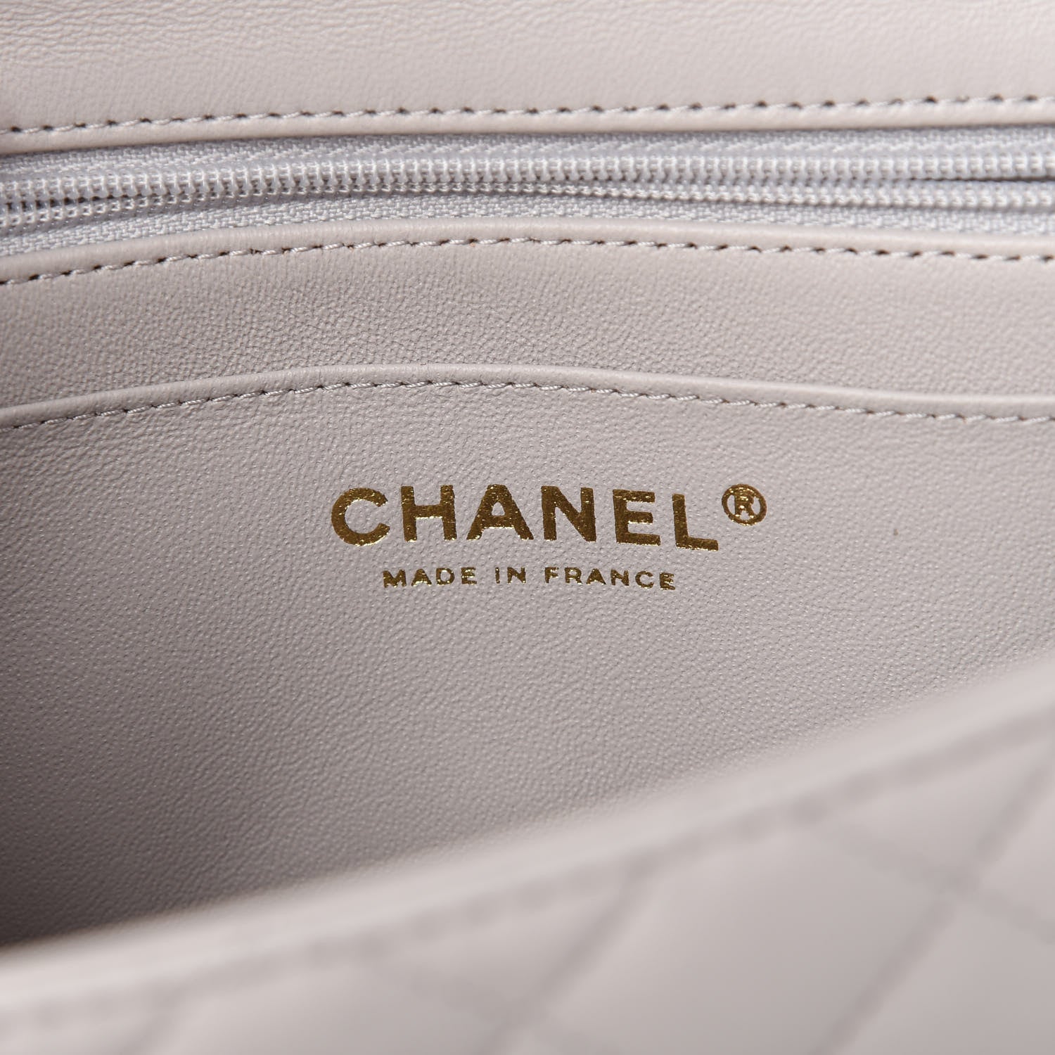 Chanel Lambskin Quilted Mini Top Handle Rectangular Flap Grey 8 of 11