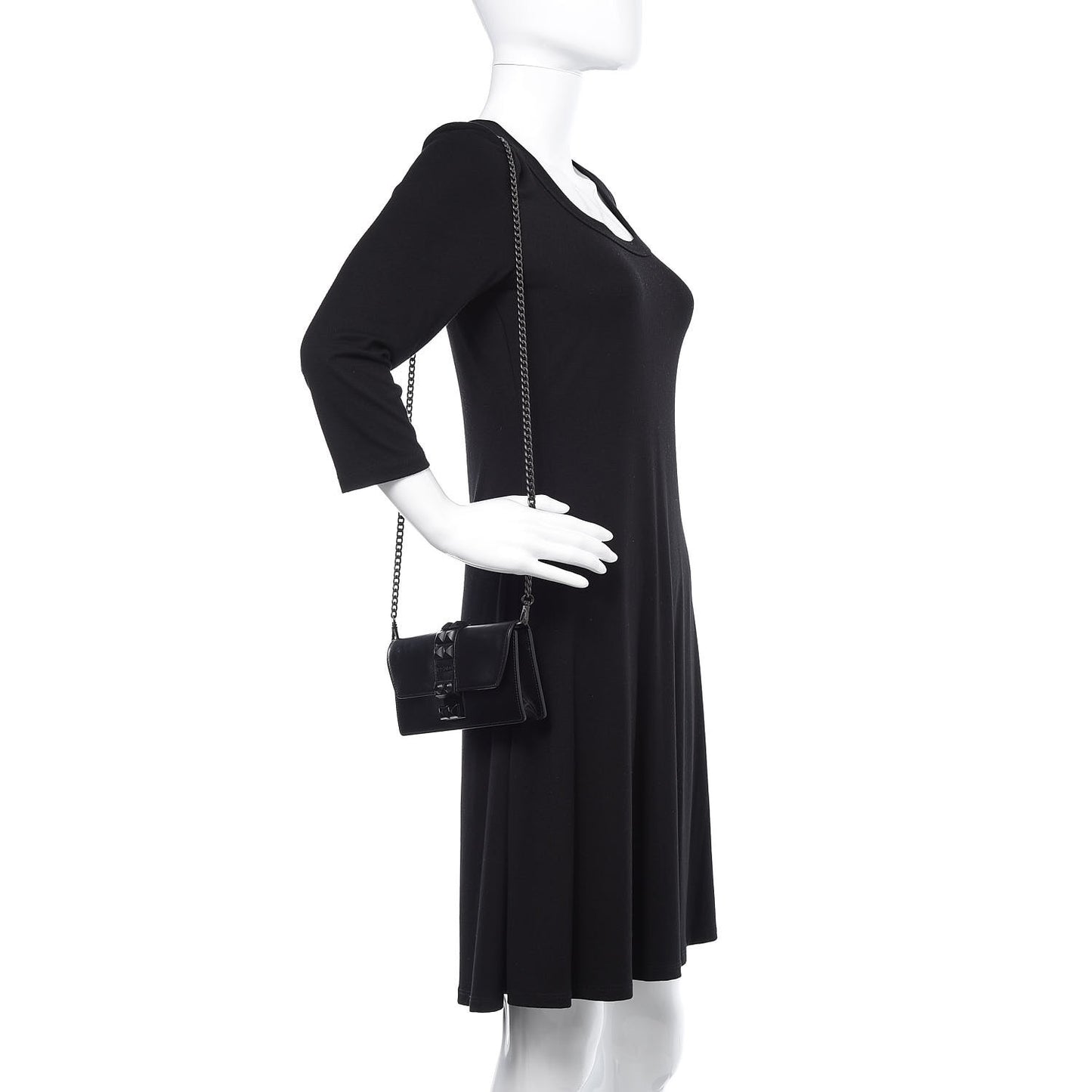City Calfskin Studded Mini Elektra Crossbody Bag Black