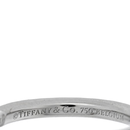 Tiffany 18K White Gold Diamond Small Metro Hoop Earrings 4 of 4