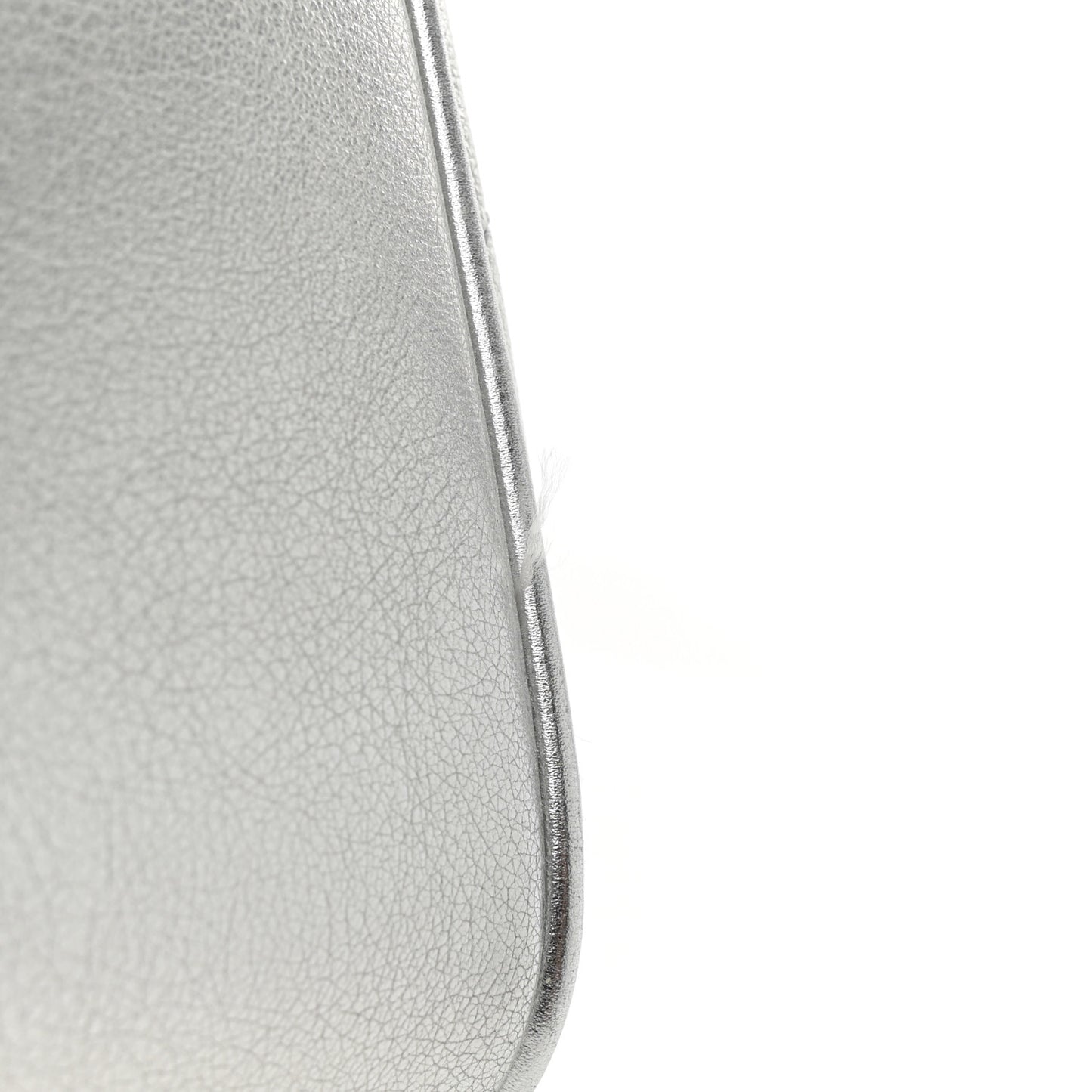Metallic Sakai Be Green Calfskin Diagonal Stitched Small Blondie Shoulder Bag Silver