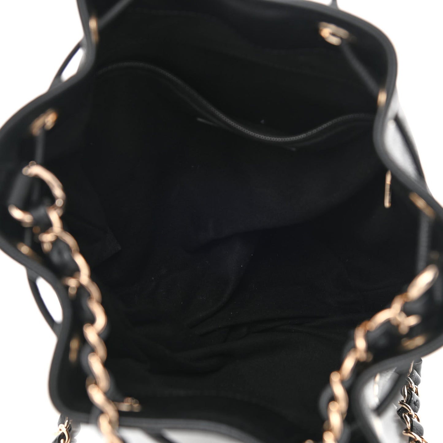 Caviar Deauville Drawstring Bucket Bag Black