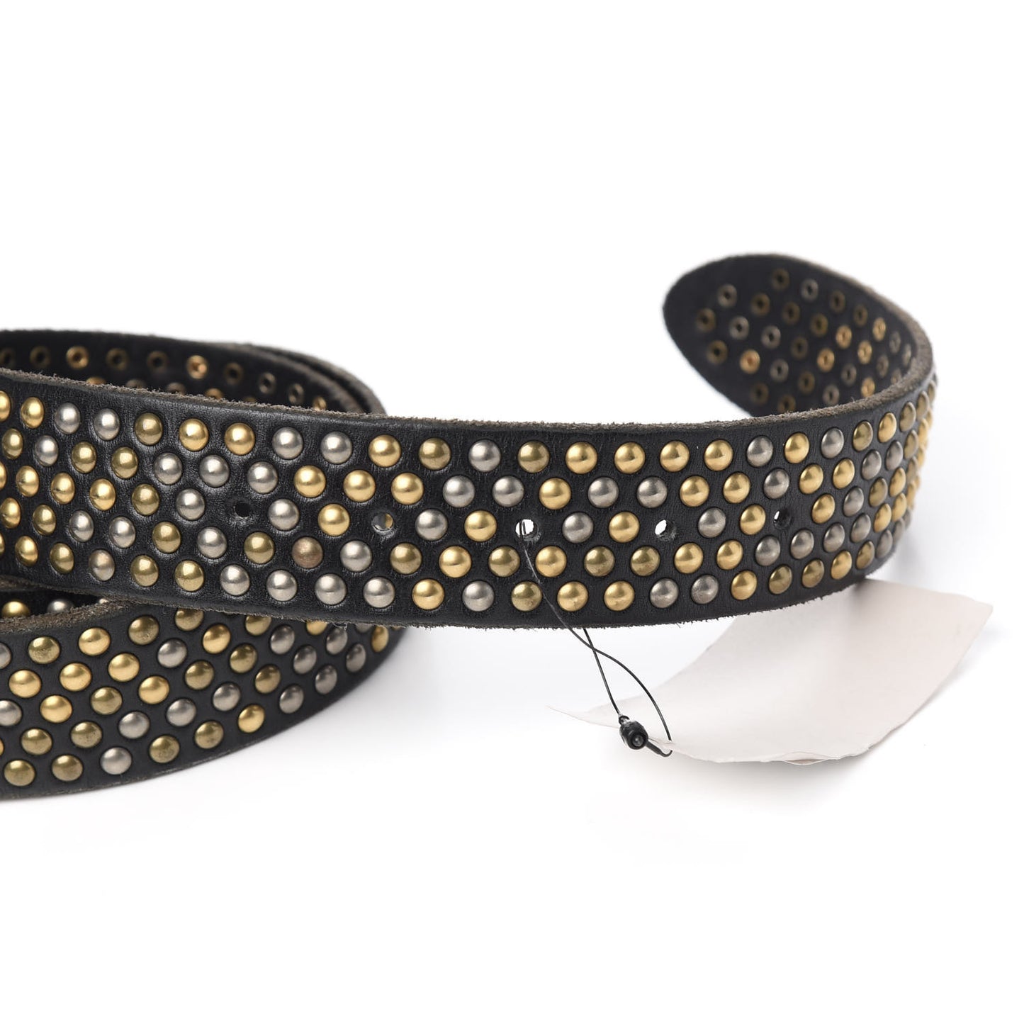 Calfskin Studded Feline Belt 90 36 Black