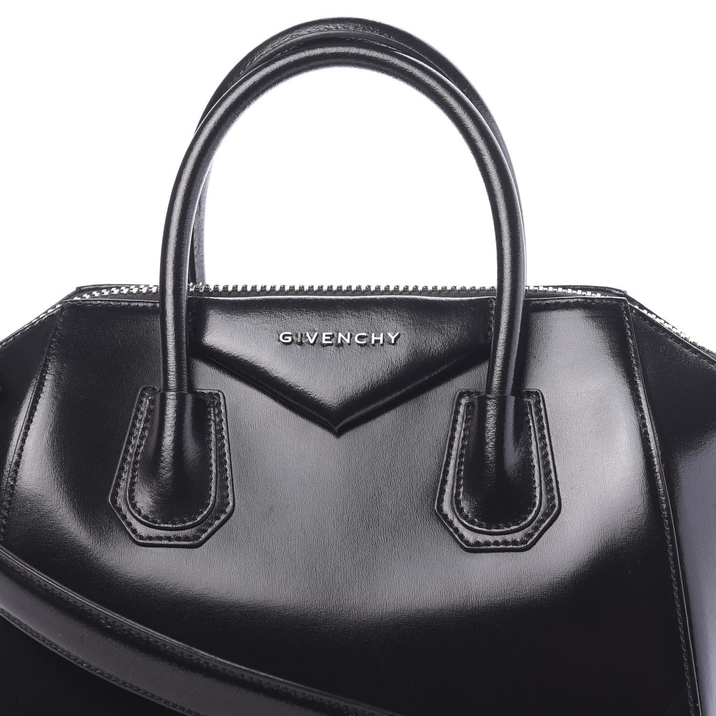 Shiny Lord Calfskin Small Antigona Black