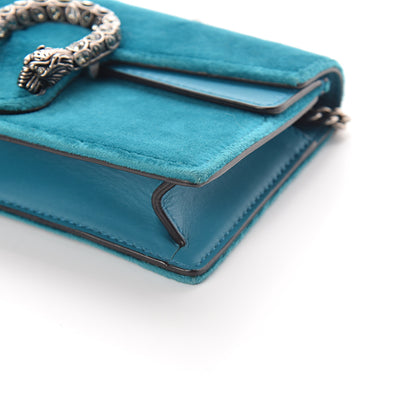 Gucci Velvet Super Mini Dionysus Shoulder Bag Pavone Cyan 8 of 8