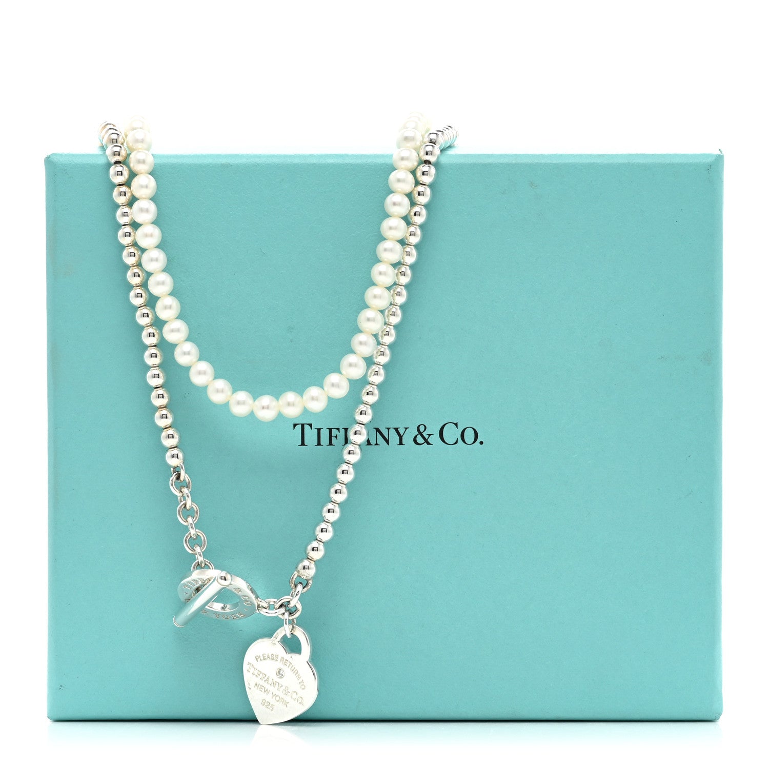 Tiffany Sterling Silver Diamond Pearl Return to Tiffany Wrap Necklace 5 of 5