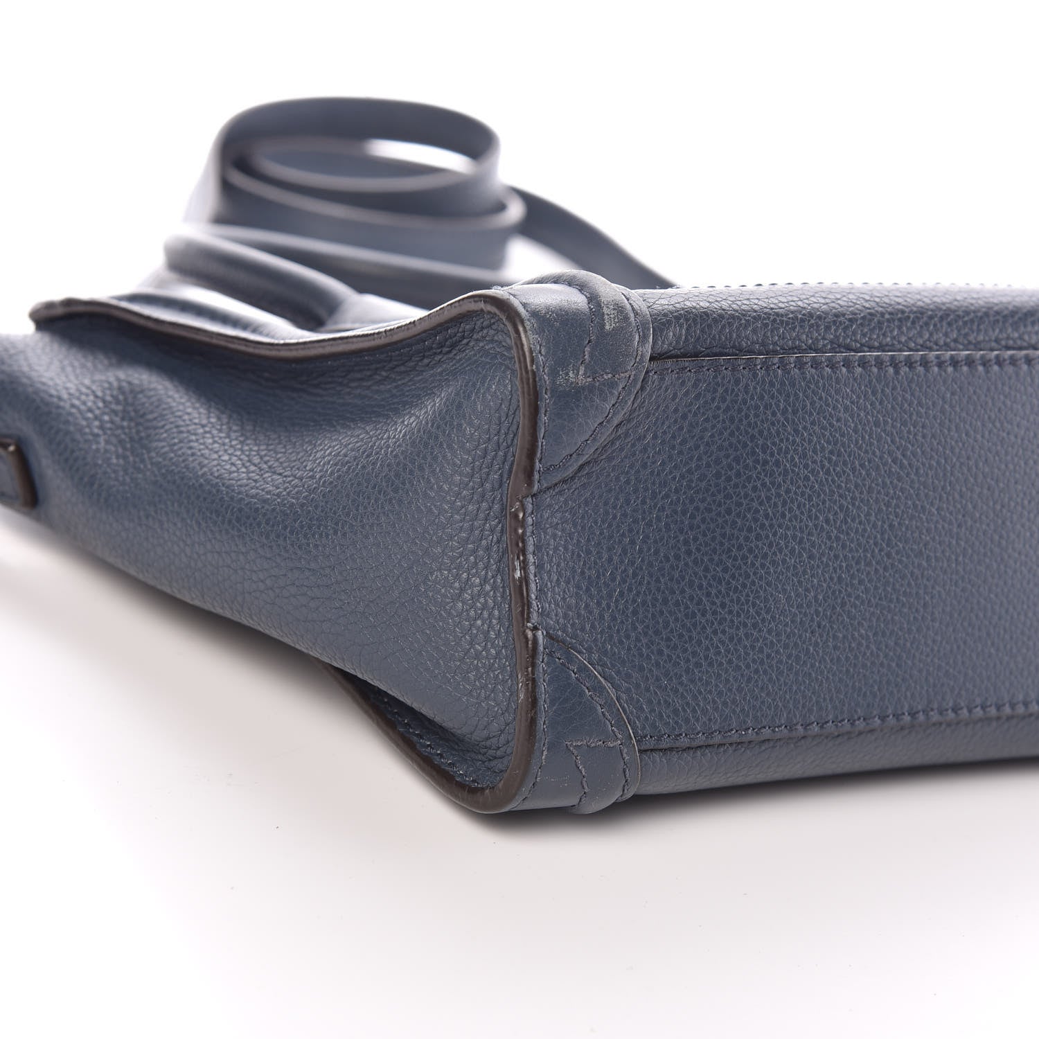 Celine Drummed Calfskin Nano Luggage Orage 8 of 9