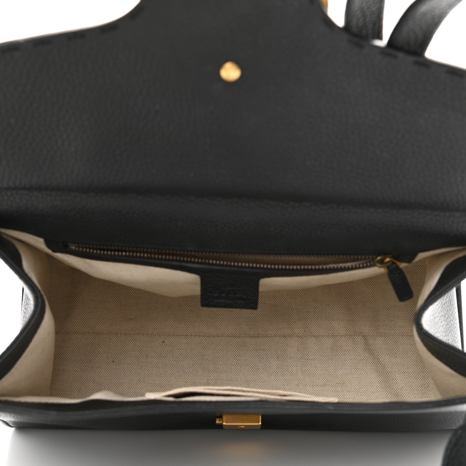 Gucci Calfskin Small GG Marmont Top Handle Bag Black 5 of 10