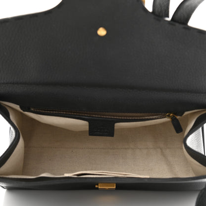 Gucci Calfskin Small GG Marmont Top Handle Bag Black 5 of 10