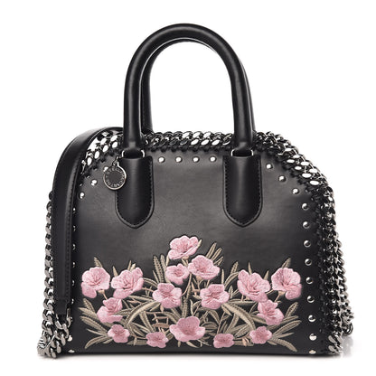 Stella McCartney Eco Alter Nappa Mini Falabella Box Floral Embellished Top Handle Bag Black 1 of 8