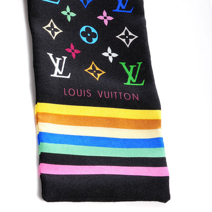 Louis Vuitton Silk Monogram Multicolor Bandeau Black 5 of 6