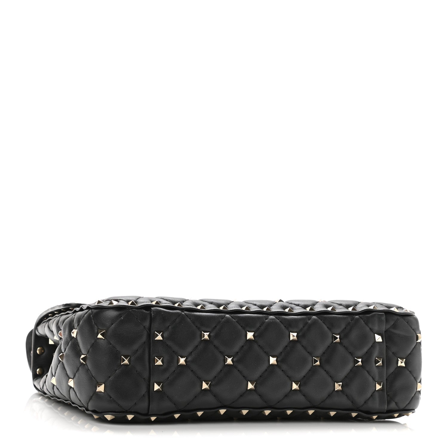 Valentino Garavani Lambskin VLTN Print Medium Rockstud Spike Shoulder Bag Black 4 of 10