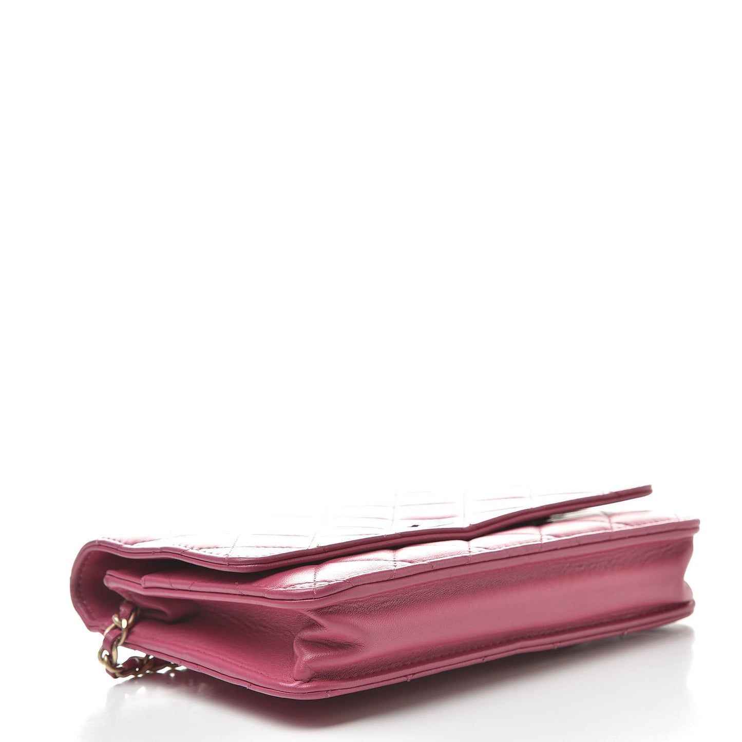 Lambskin Quilted Wallet On Chain WOC Pink