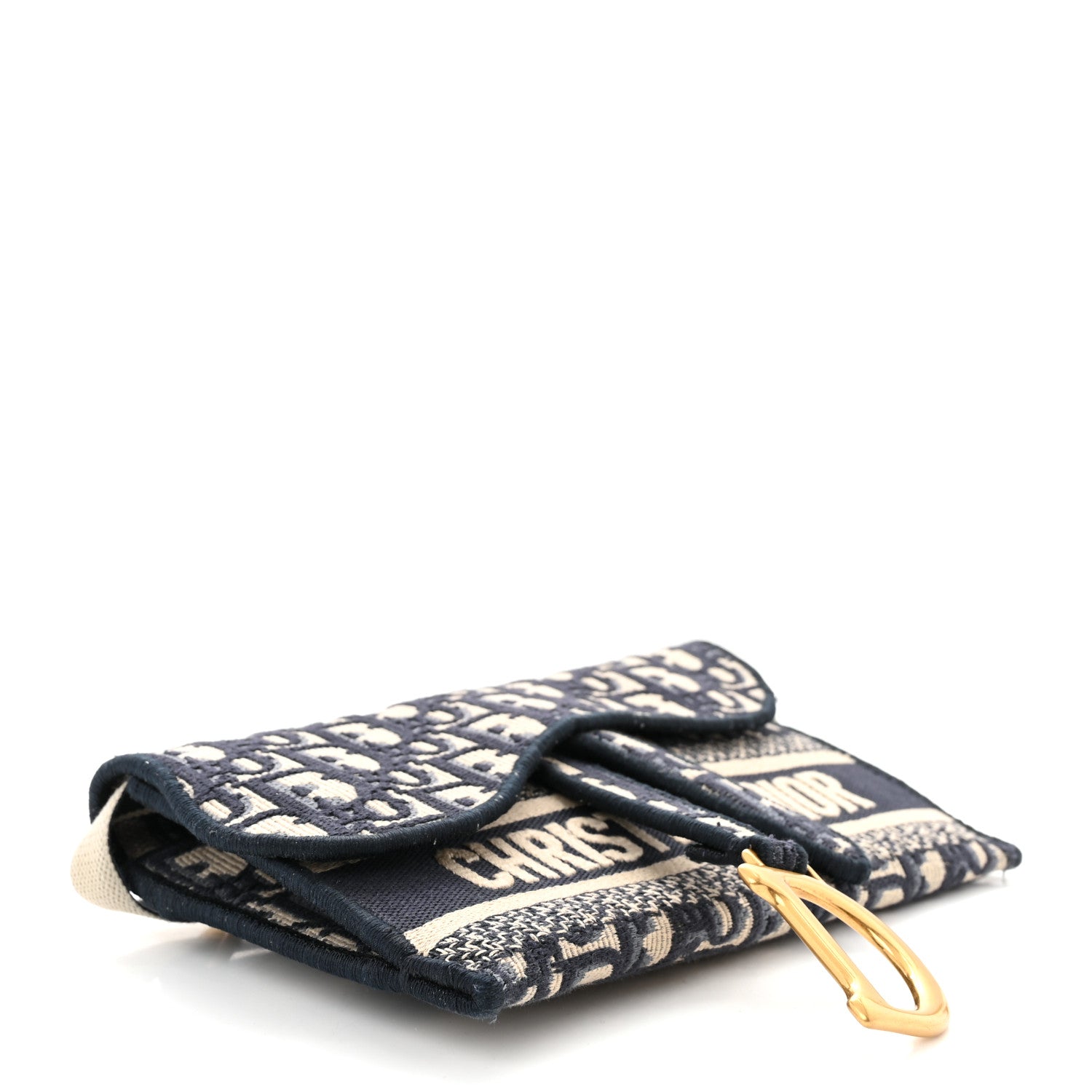Christian Dior Oblique Slim Saddle Pouch Blue 4 of 10