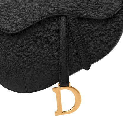 Christian Dior Grained Calfskin Saddle Bag Black 8 of 11