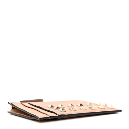 Valentino Garavani Calfskin Rockstud Coin Case Card Holder Soft Noisette 4 of 7