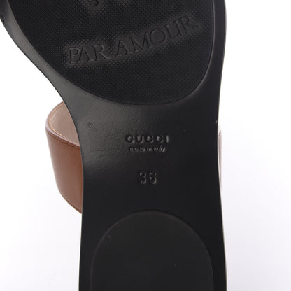 Gucci Calfskin GG Marmont Thong Sandals 36 Cognac 7 of 9