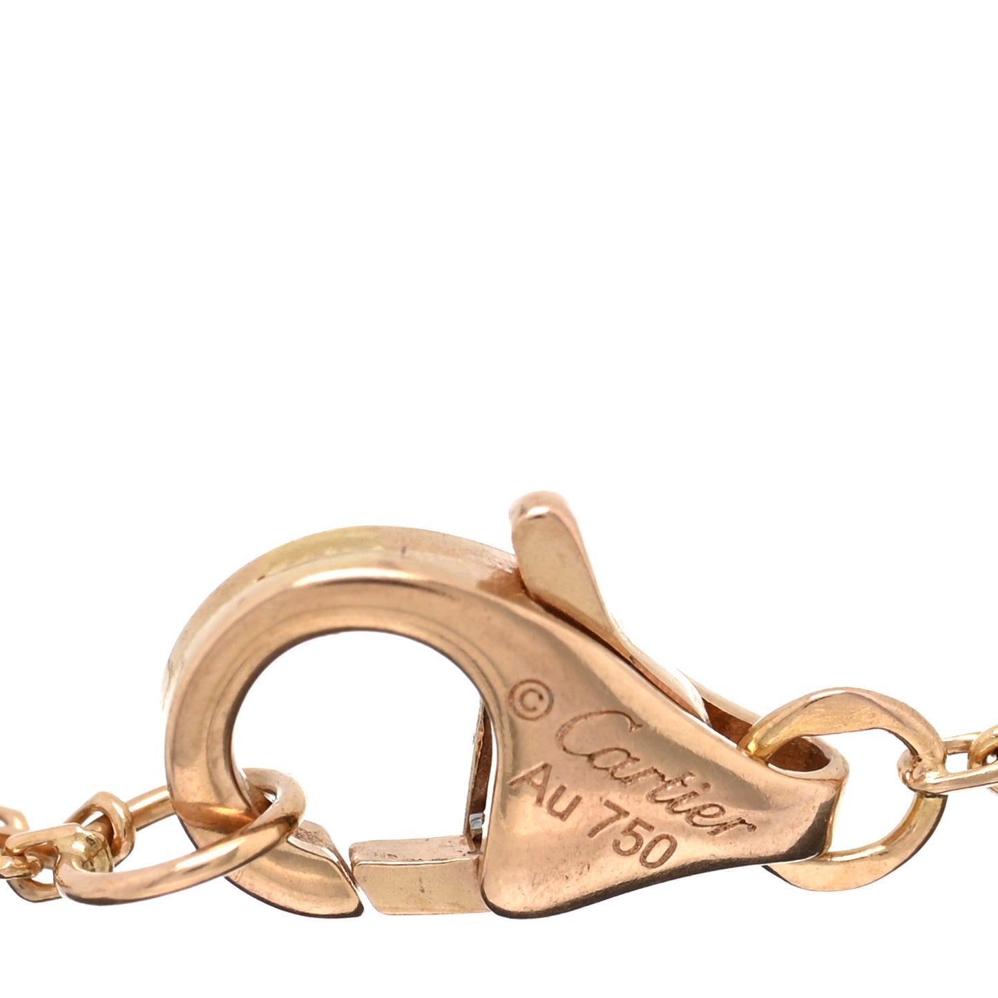 18K Pink Gold Diamond XS Carnelian Amulette de Cartier Bracelet