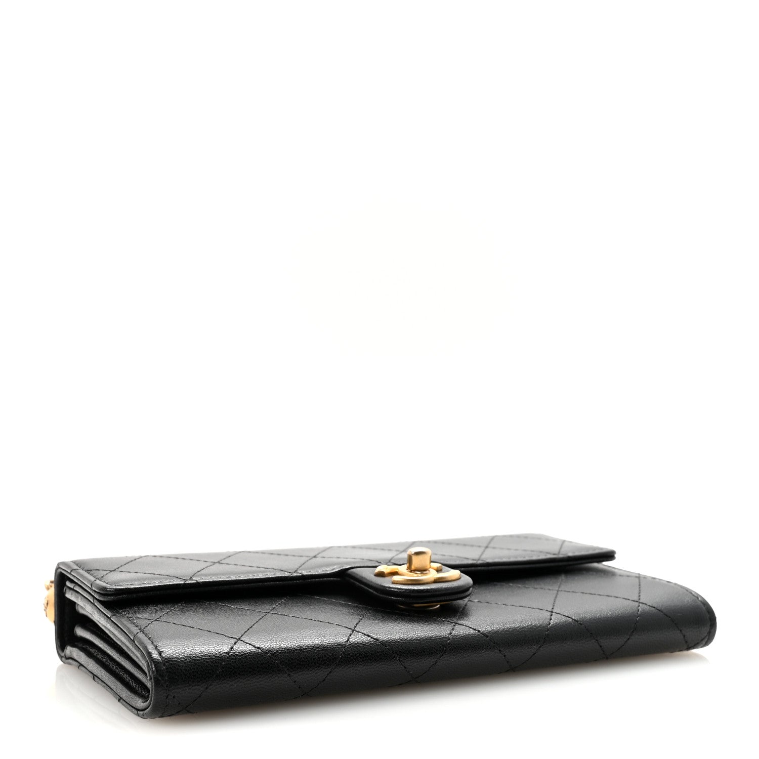 Chanel Goatskin Quilted Chic Pearls Clutch With Chain Black 4 of 12