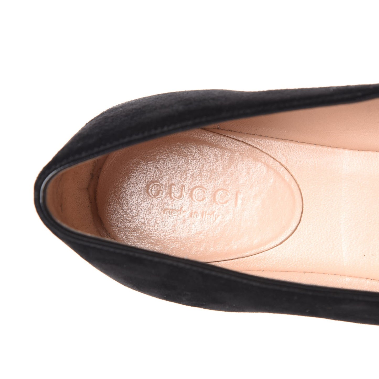Kid Scamosciato GG Marmont Fringe Flats 36.5 Black
