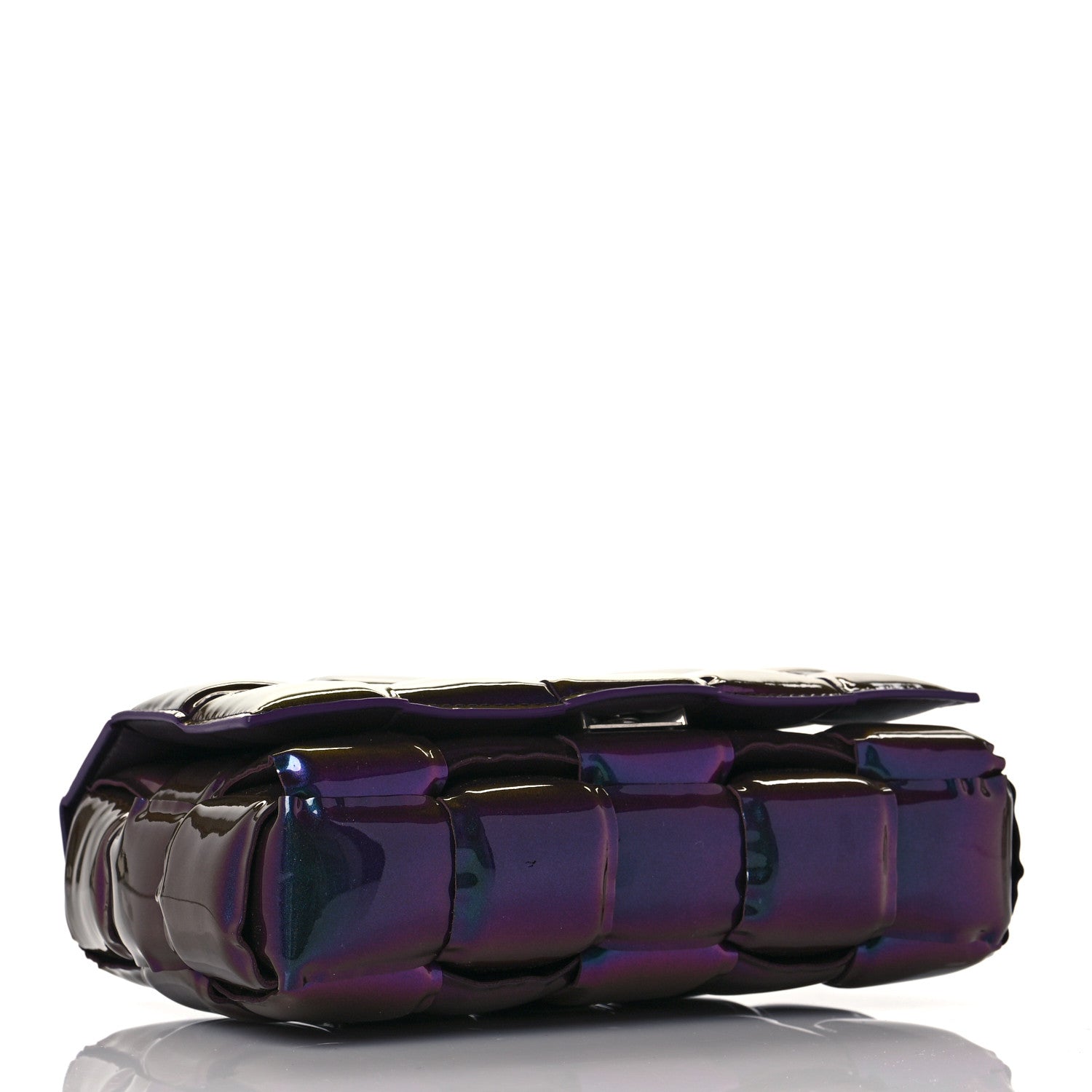 Bottega Veneta Glossy Nail Polish Nappa Maxi Intreccio Padded Cassette Crossbody Bag Holographic 4 of 8