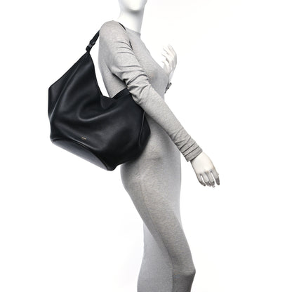 Khaite Pebbled Sport Calfskin Medium Lotus Tote Black 2 of 10
