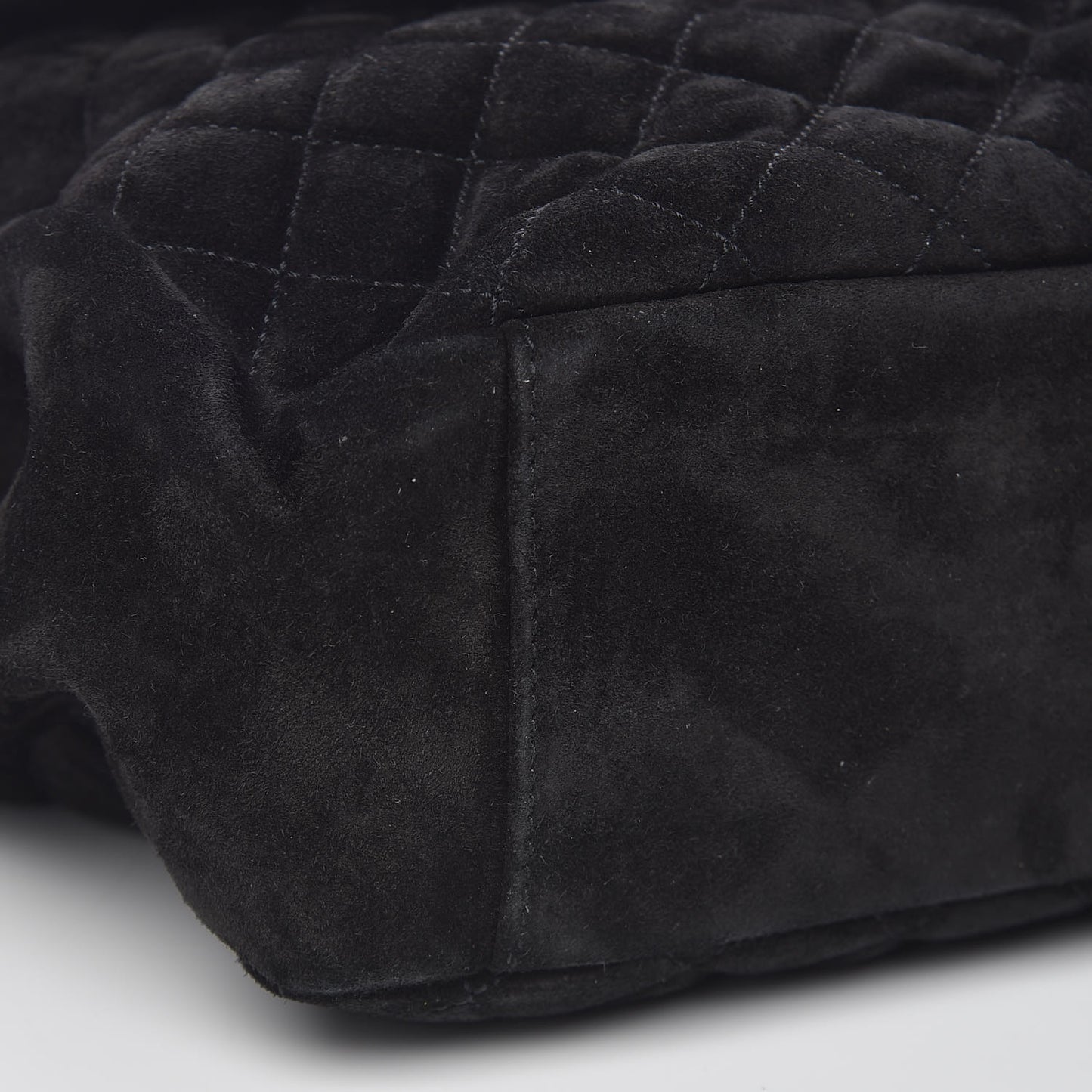Suede Mixed Matelasse Triquilt Large Monogram Envelope Satchel Black