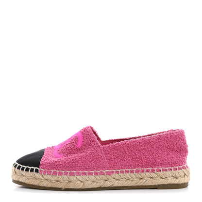 Chanel Fabric Grosgrain CC Espadrilles 38 Dark Pink Black 1 of 10