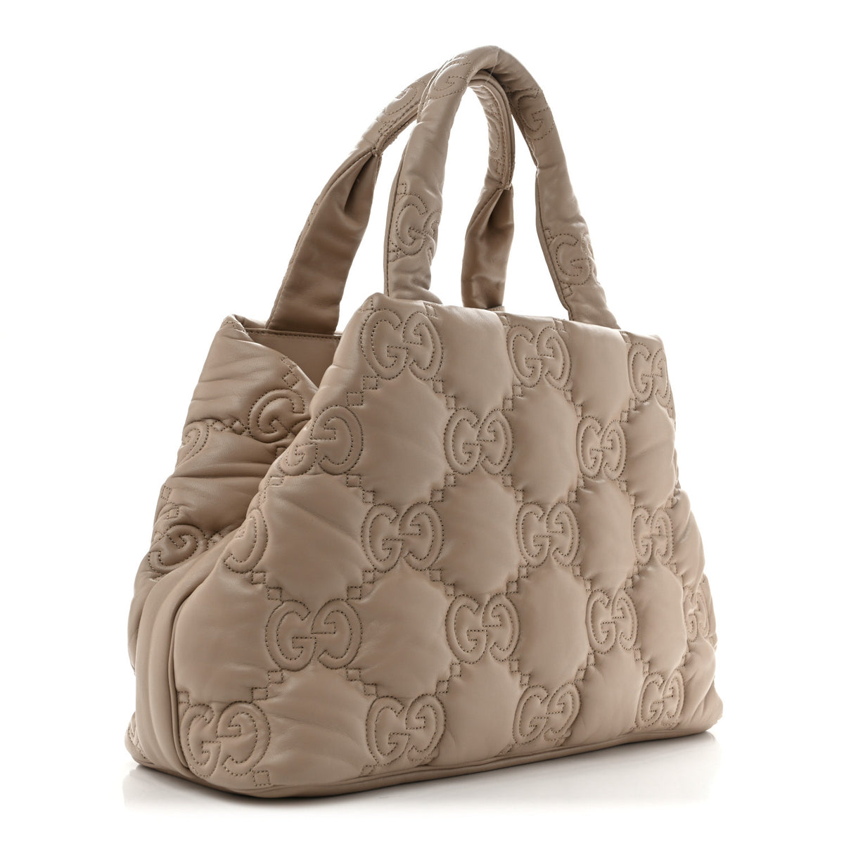 Gucci Calfskin GG Matelasse Large Tote  Beige 3 of 12
