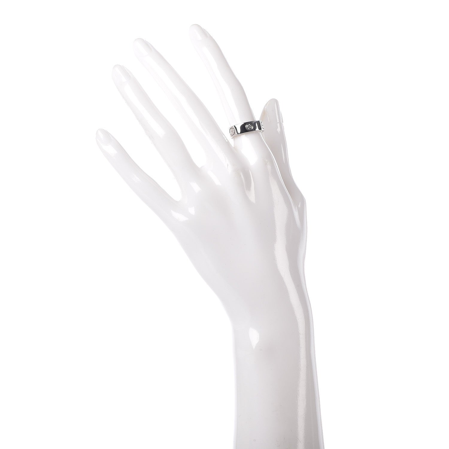 Cartier 18K White Gold 3 Diamond 5.5mm LOVE Ring 49 4.75 2 of 5