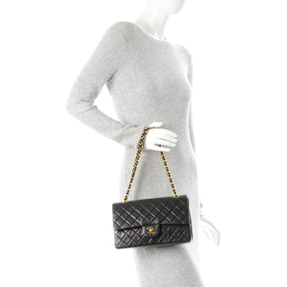 Chanel Lambskin Quilted Medium Double Flap Black 2 of 9