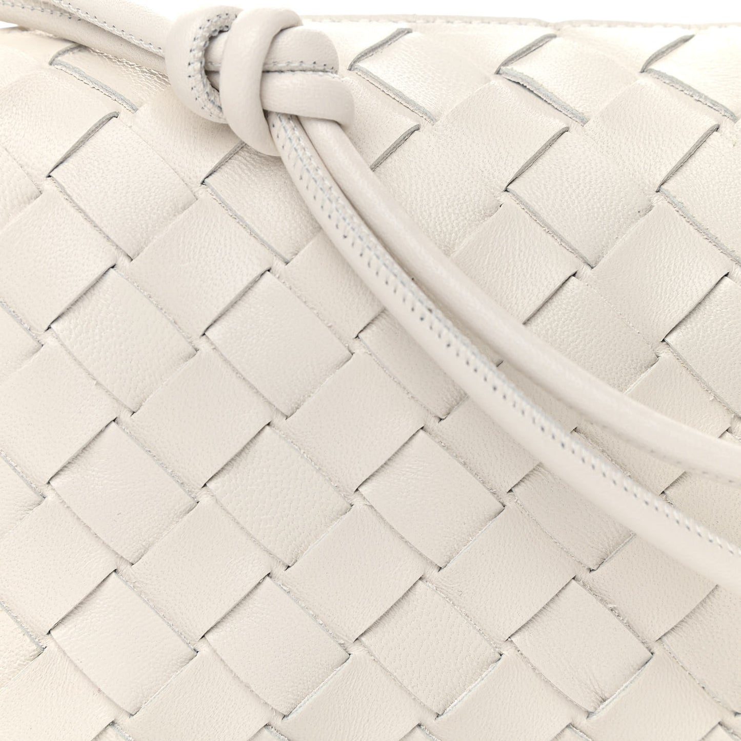 Nappa Intrecciato Mini Loop Camera Bag White