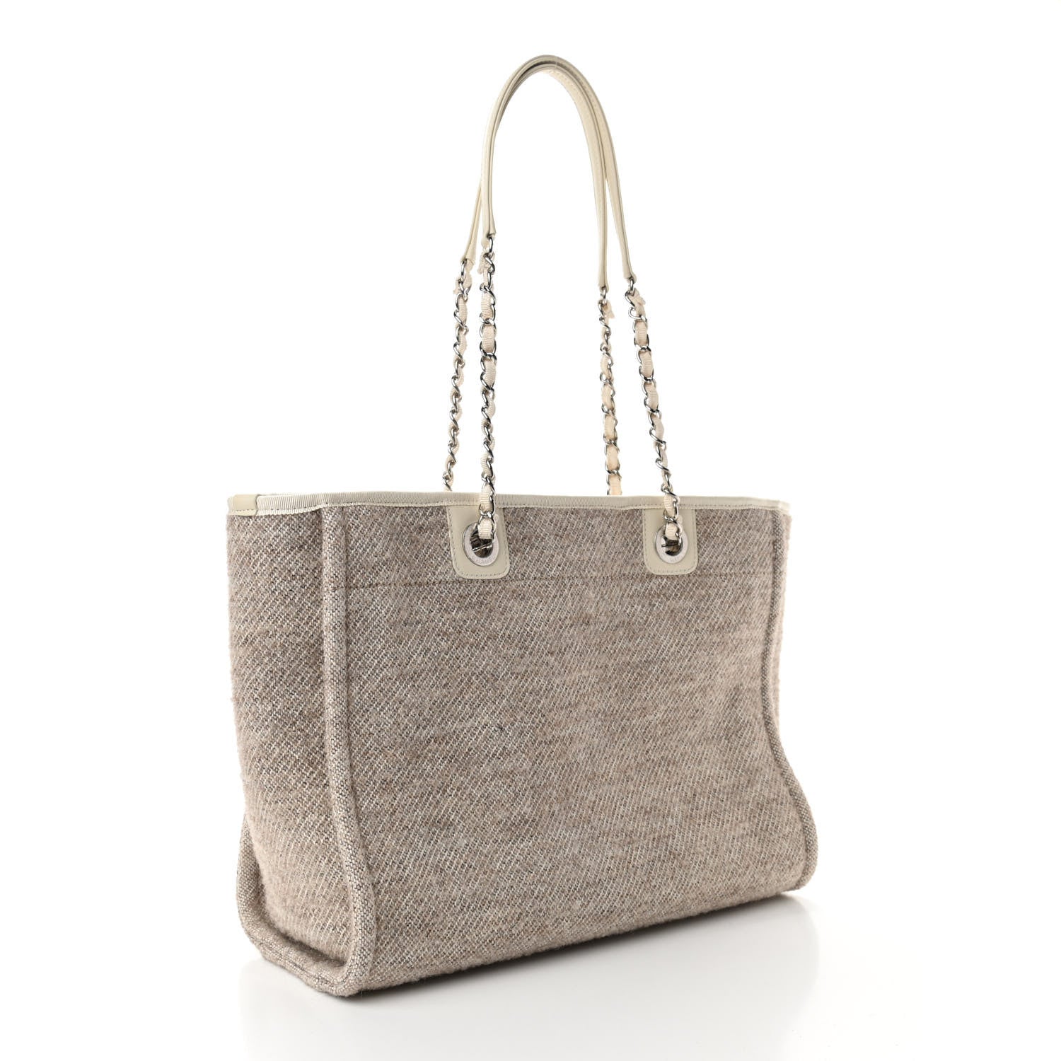 Chanel Mixed Fibers Small Deauville Tote Light Grey 3 of 10