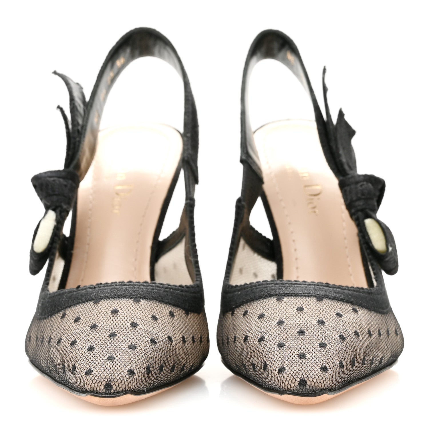 Christian Dior Mesh Plumetis Suede J'Adior Slingback 100mm Pumps 36 Black 3 of 10