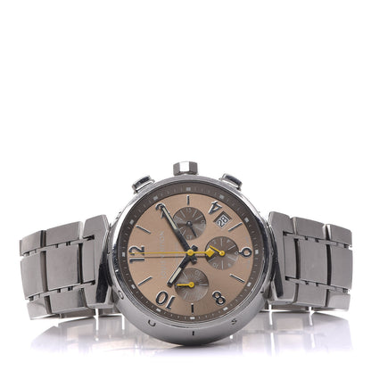 Louis Vuitton Stainless Steel 41mm Tambour Chronograph Automatic Watch Champagne 3 of 9