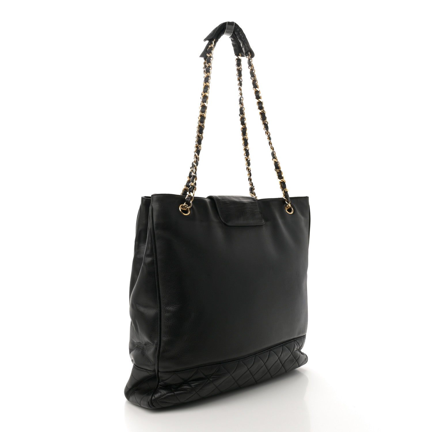 Chanel Lambskin Quilted Shopping Tote Black 3 of 17