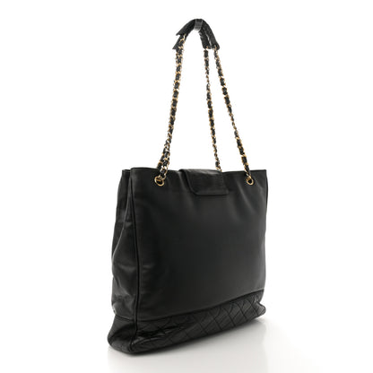 Chanel Lambskin Quilted Shopping Tote Black 3 of 17