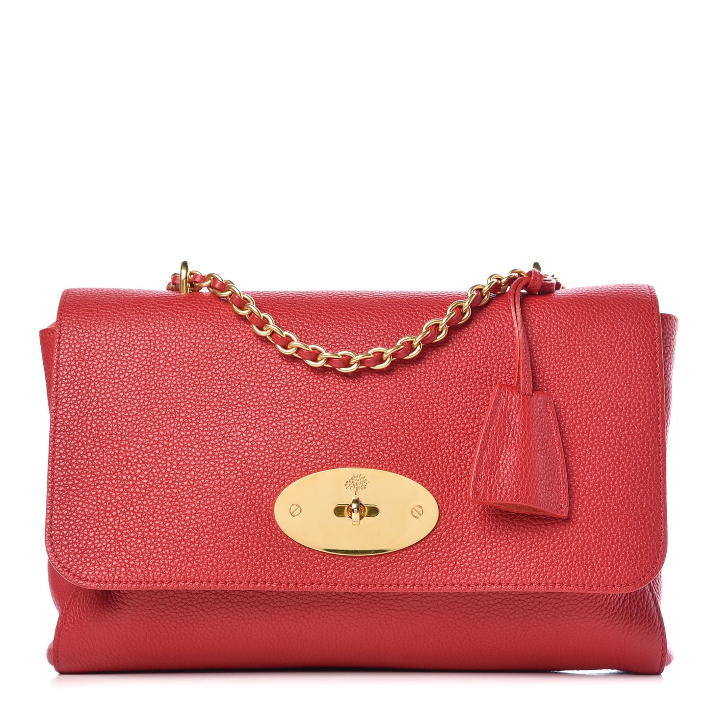 Small Classic Grain Calfskin Medium Lily Flap Scarlet