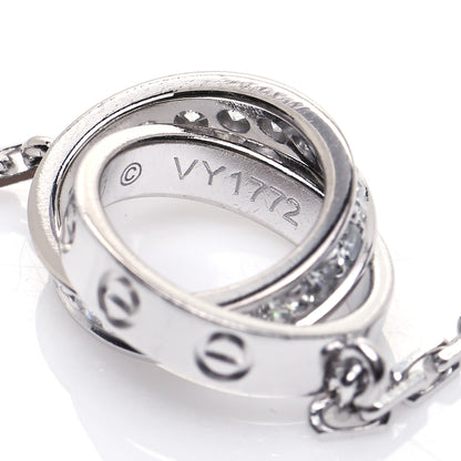 Cartier 18K White Gold Diamond Interlocking LOVE Necklace 6 of 7