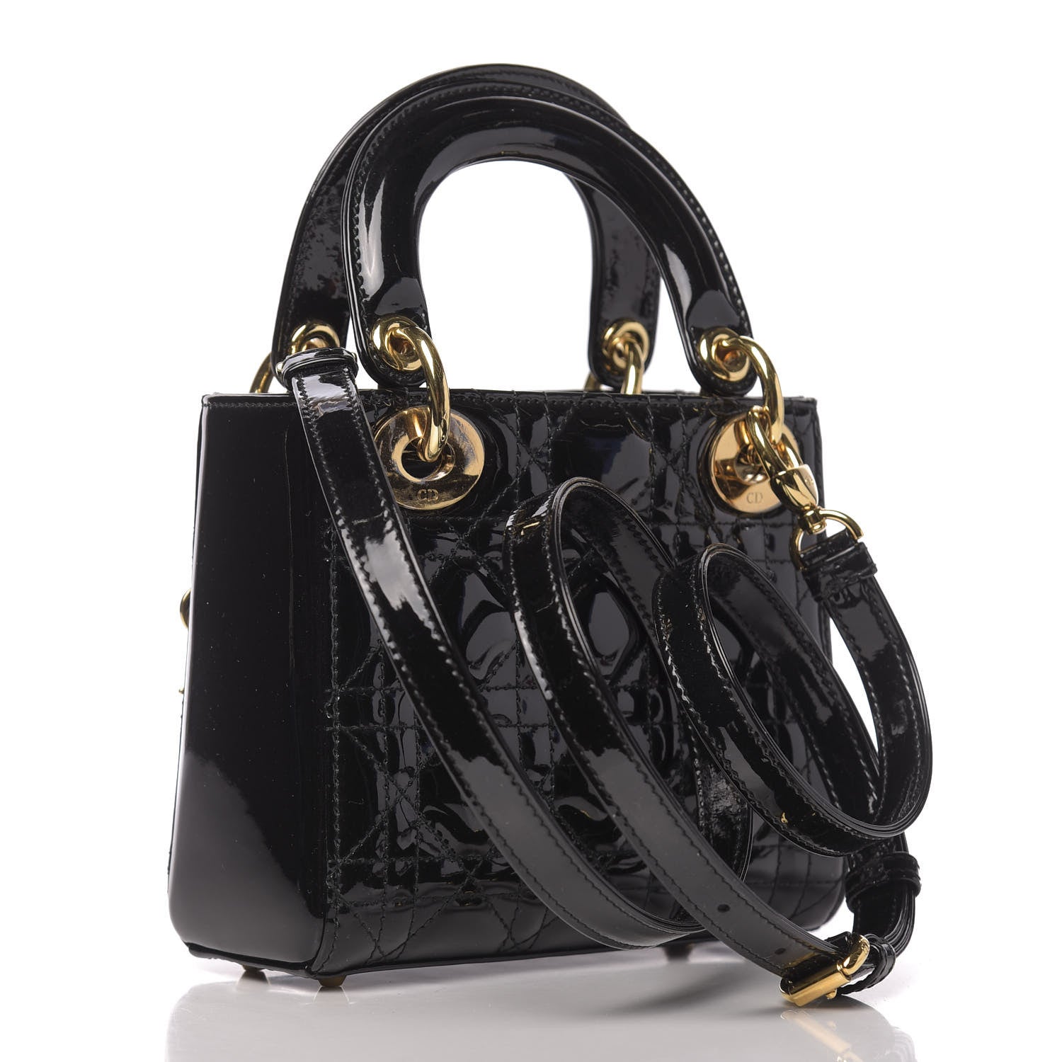 Christian Dior Patent Cannage Mini Lady Dior Black 3 of 10