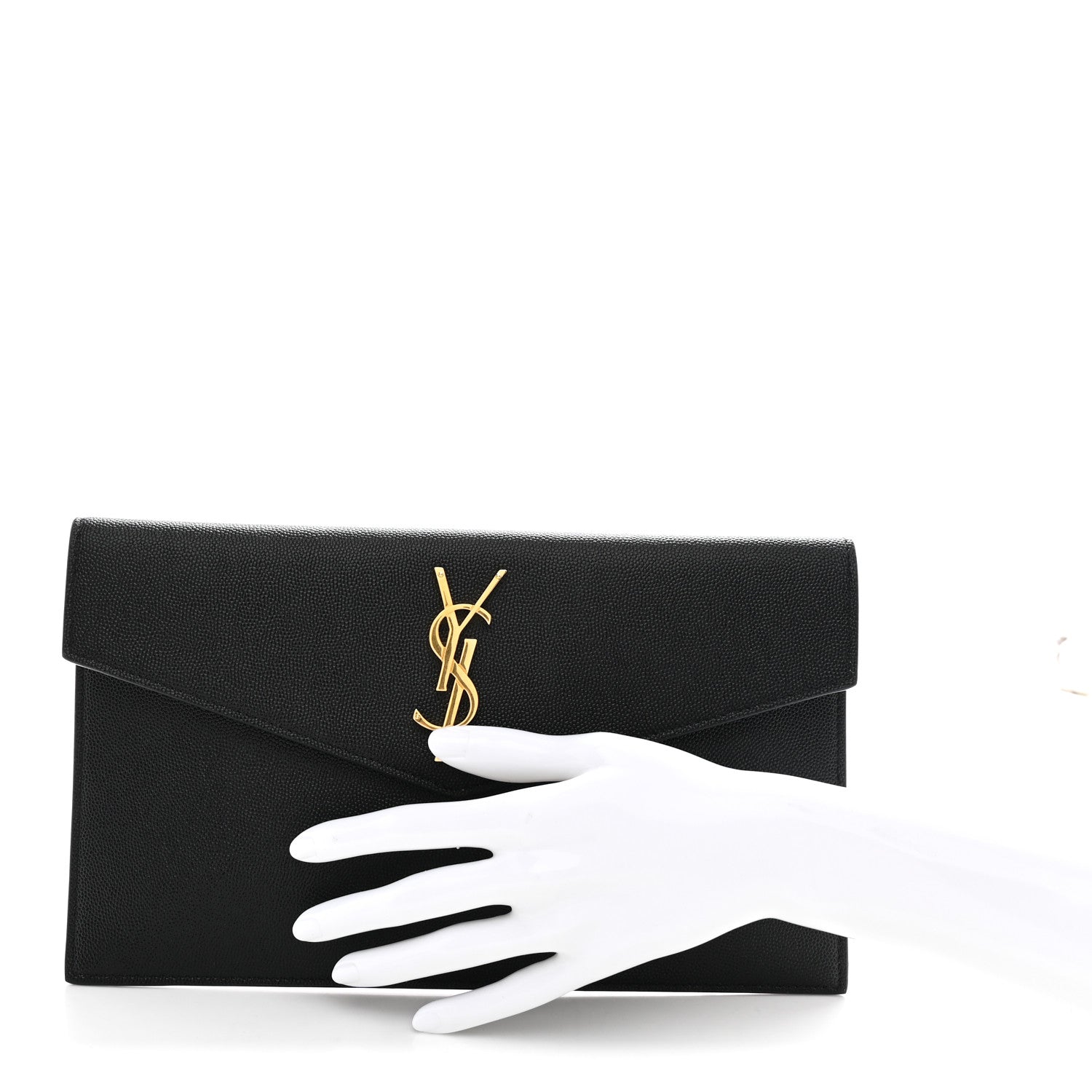 Saint Laurent Grain De Poudre Uptown Pouch Black 2 of 7