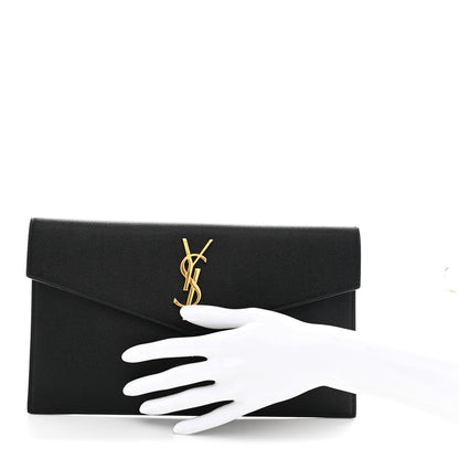 Saint Laurent Grain De Poudre Uptown Pouch Black 2 of 7