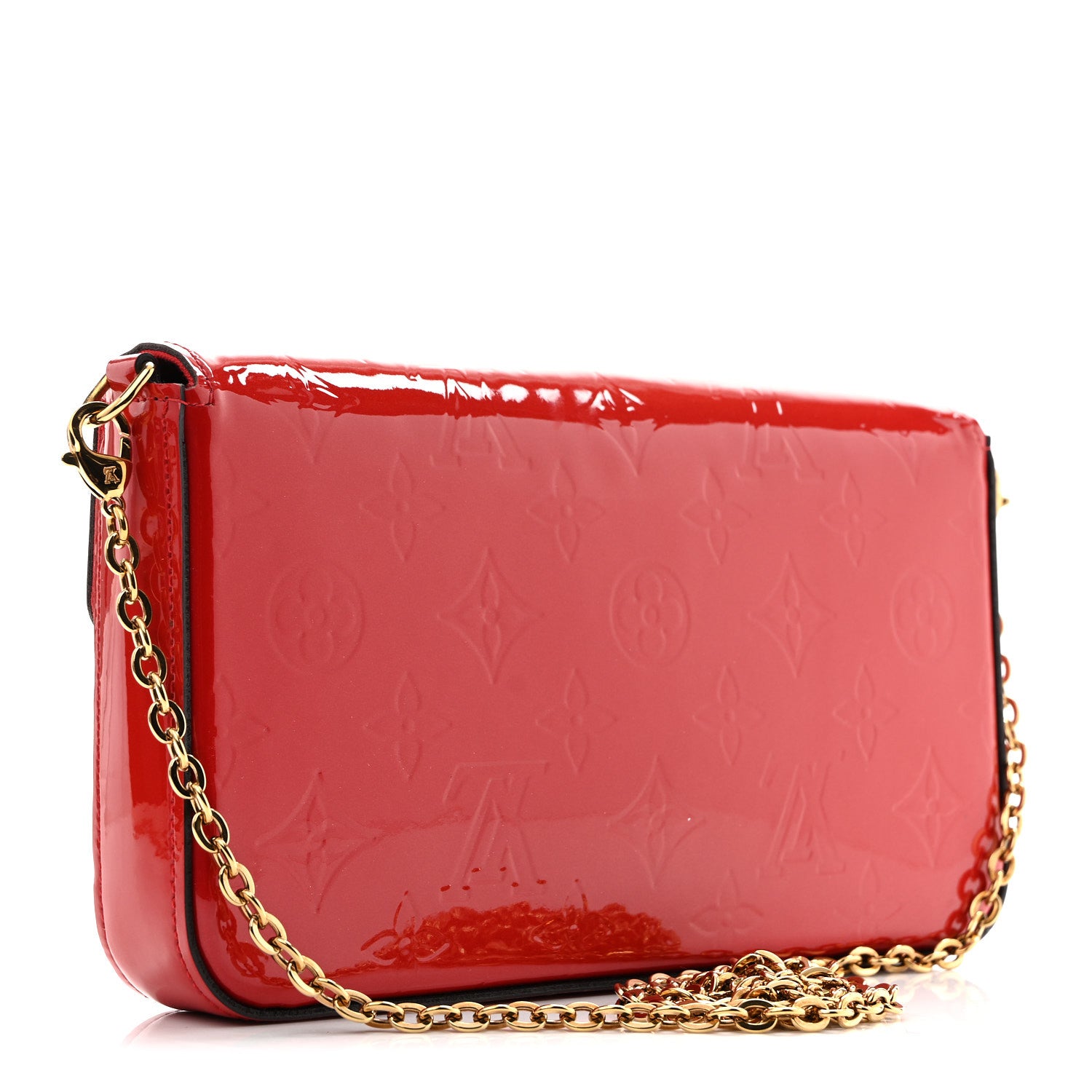 Louis Vuitton Vernis Felicie Pochette Chain Wallet Cherry 4 of 13