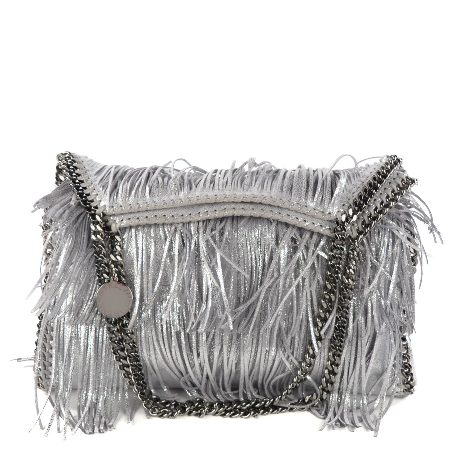 Eco Suede Fringe Falabella Tote Platinum
