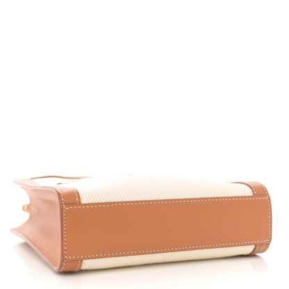 Celine Canvas Calfskin Mini Vertical Cabas Natural Tan 4 of 11