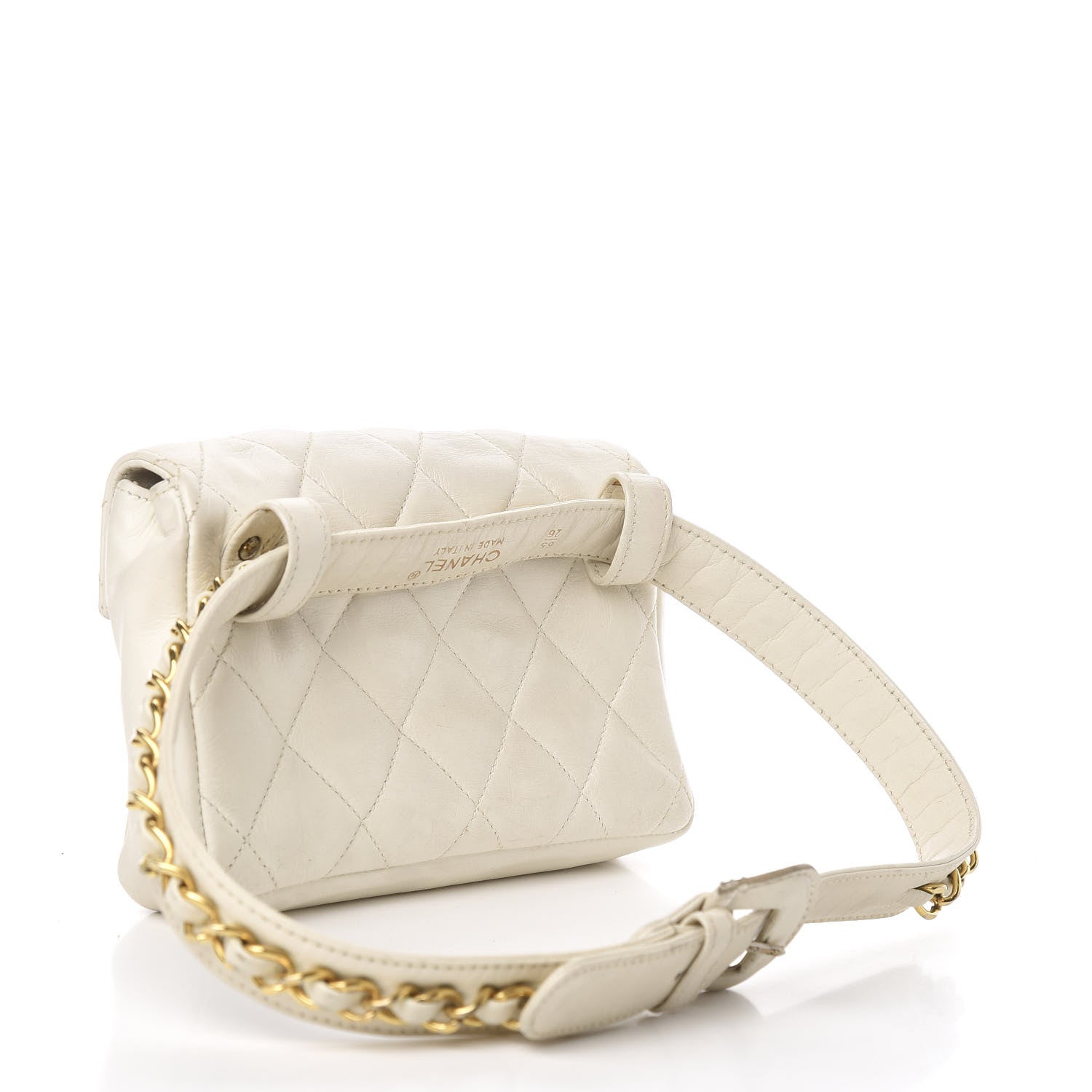 Chanel Lambskin Quilted Flap Waist Belt Bag White 3 of 14