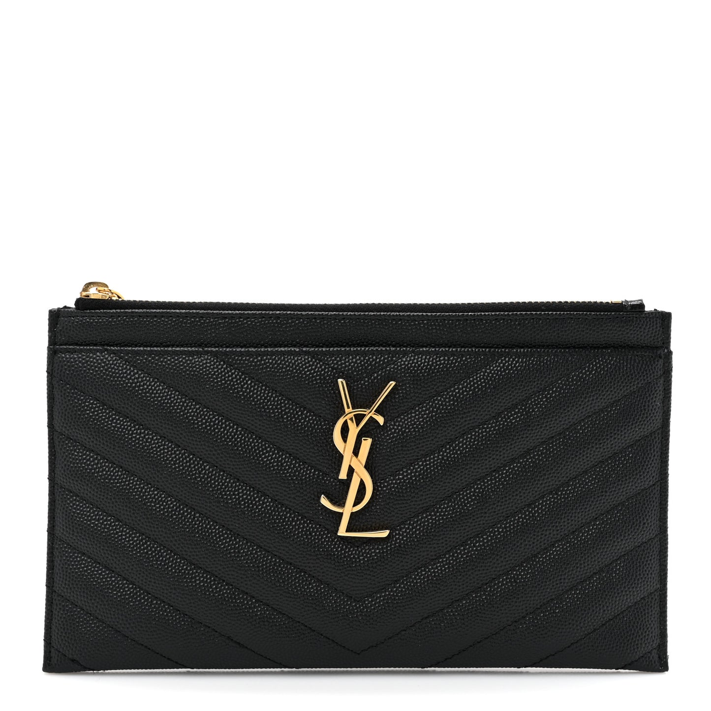 Grain De Poudre Chevron Monogram Bill Pouch Black