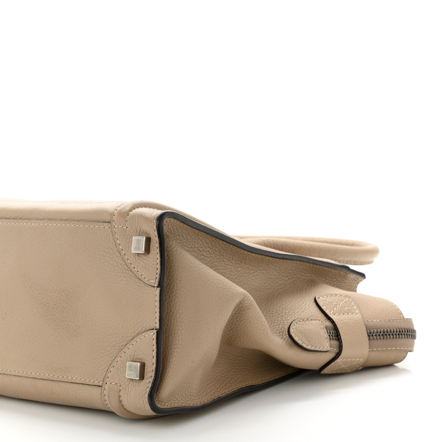 Celine Drummed Calfskin Micro Luggage Dune 10 of 14