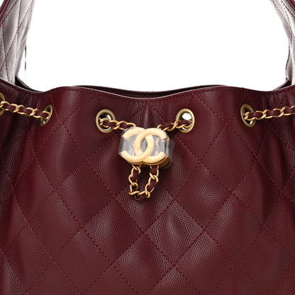 Chanel Caviar Quilted Small Chanel 25 Handbag Burgundy 8 of 10