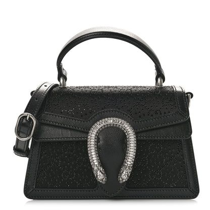 Gucci Satin Crystal GG Monogram Mini Dionysus Top Handle Bag Black 1 of 8