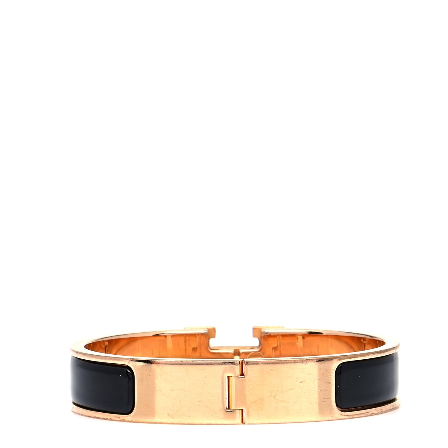 Enamel Narrow Clic Clac H Bracelet PM Black